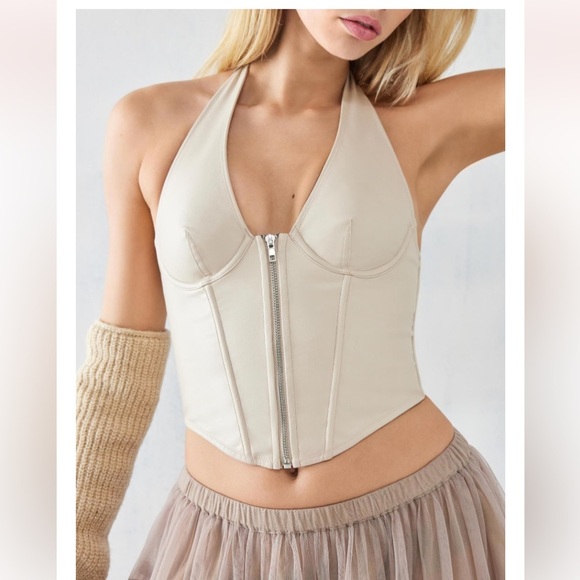 NWT Urban Outfitters Faux Leather Corset - Picture 1 of 8